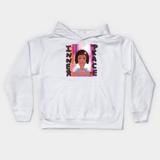 Inner peace lady vibrant portrait Kids Hoodie